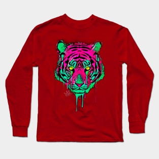 Eyes of the Tiger Dripping Graffiti Long Sleeve T-Shirt